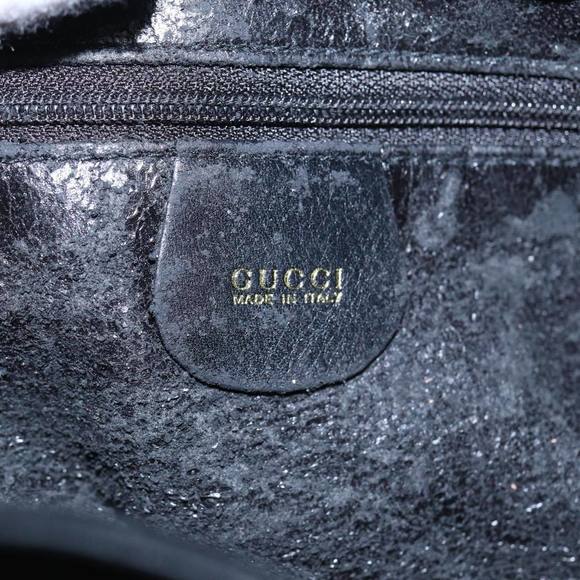 GUCCI Bamboo Hand Bag Leather Black Auth 80628 - Picture 14 of 16